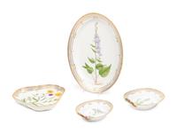 A Group of Four Royal Copenhagen Flora Danica Porcelain Serving Articles