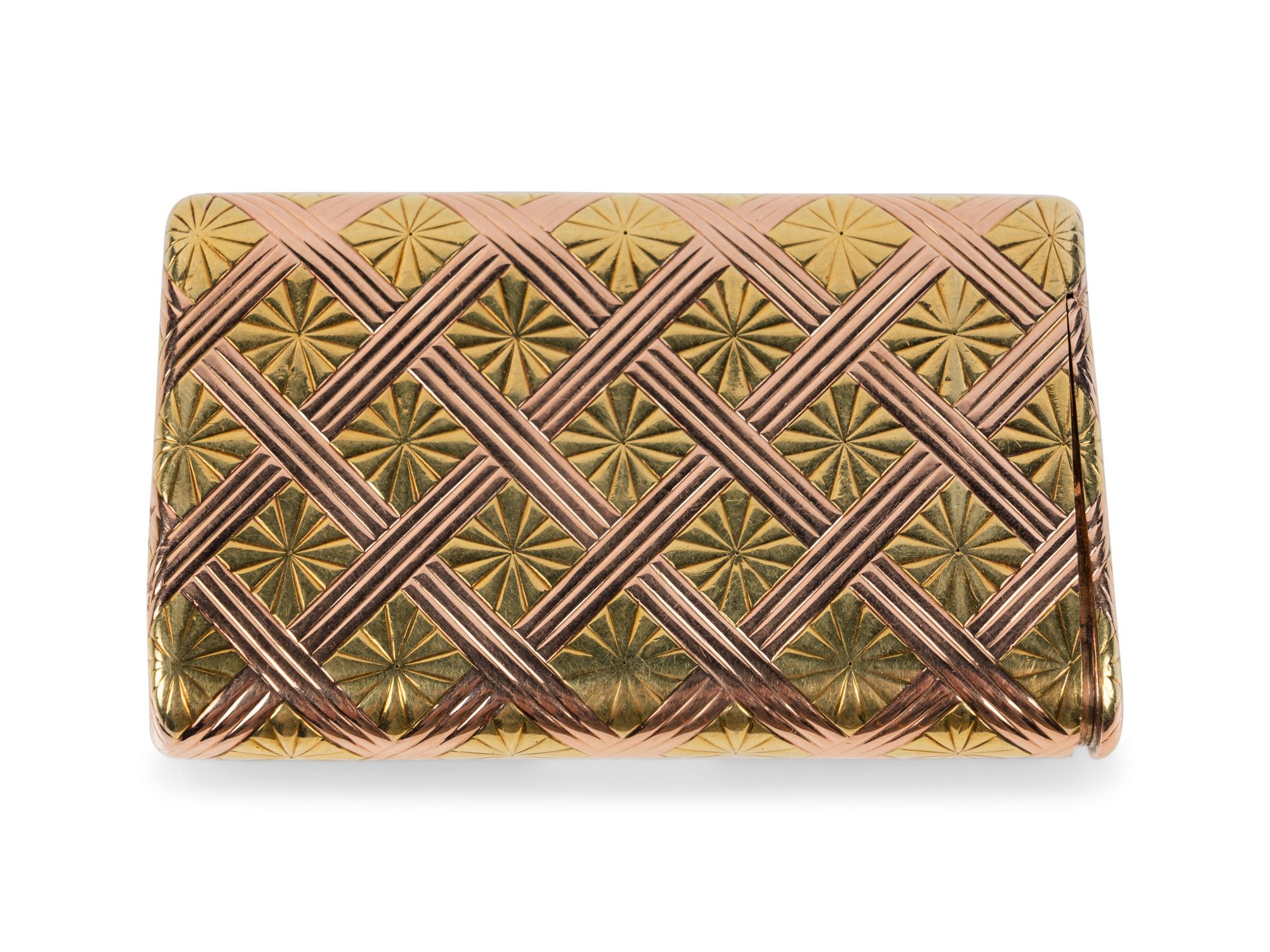 A Fabergé Yellow and Rose Gold Cigarette Case