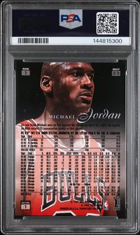 A 1996 Flair Showcase Michael Jordan Row 1 Basketball Card (PSA 7 NM)