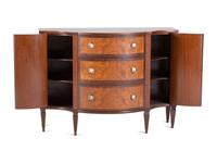 An English Mahogany, Satinwood and Porcelain-Mounted Console Cabinet