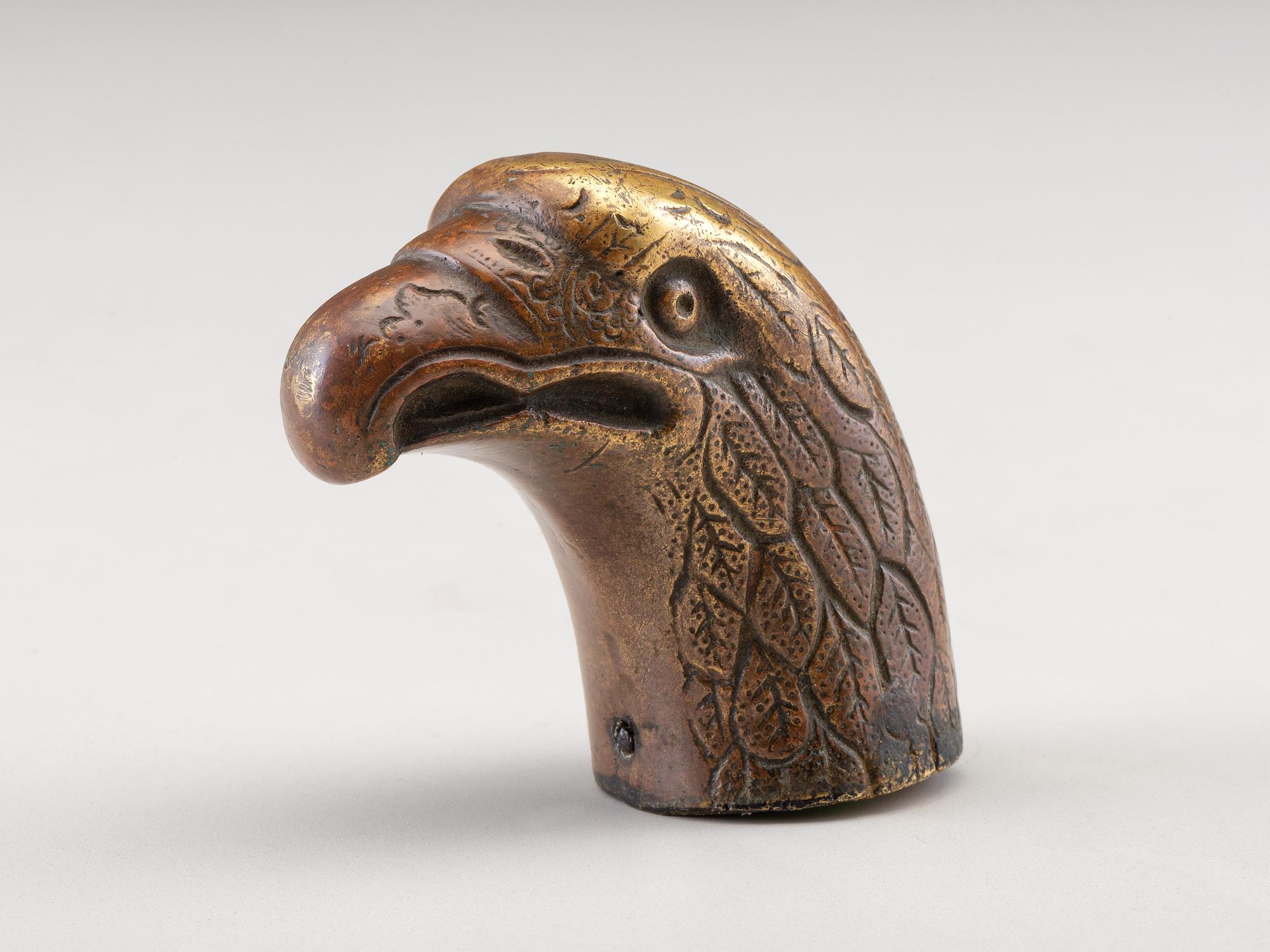 [CIVIL WAR]. Likely pre-war ornate brass eagle head saddle pommel.