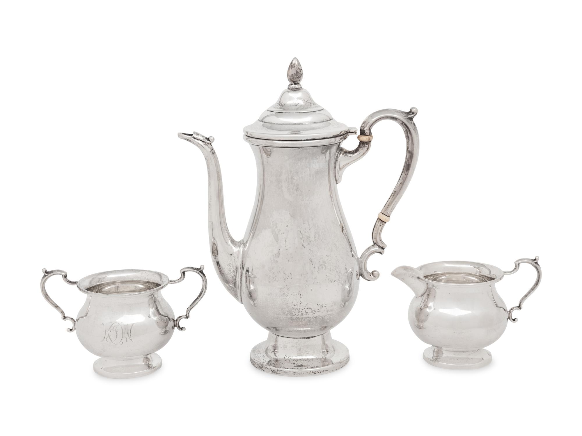 An American Silver Three-Piece Coffee Service