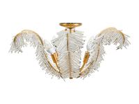 A Contemporary Gilt Metal and Glass "Palm Frond" Chandelier