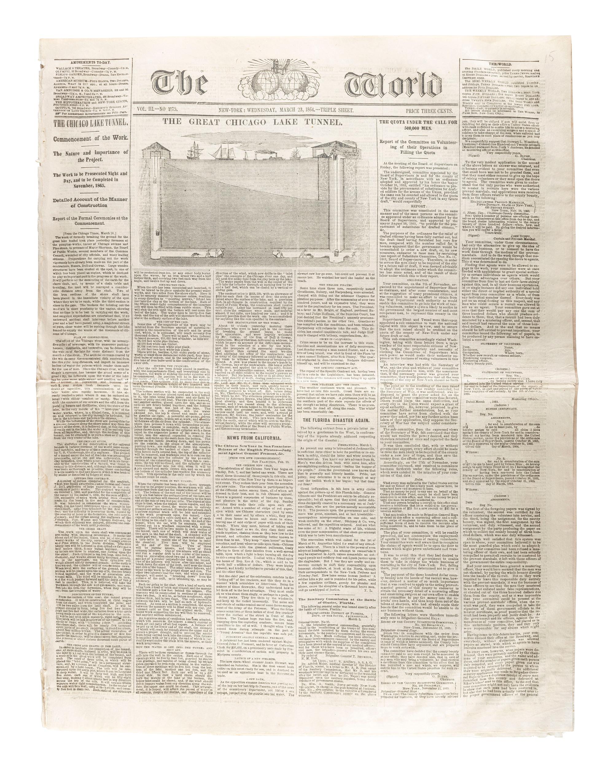 [CIVIL WAR]. A group of Civil War-era newspapers, comprising: