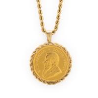 Yellow Gold and Krugerrand Coin Pendant Necklace