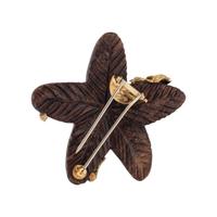 SEAMAN SCHEPPS, WOOD, CITRINE, AND YELLOW GOLD STARFISH BROOCH