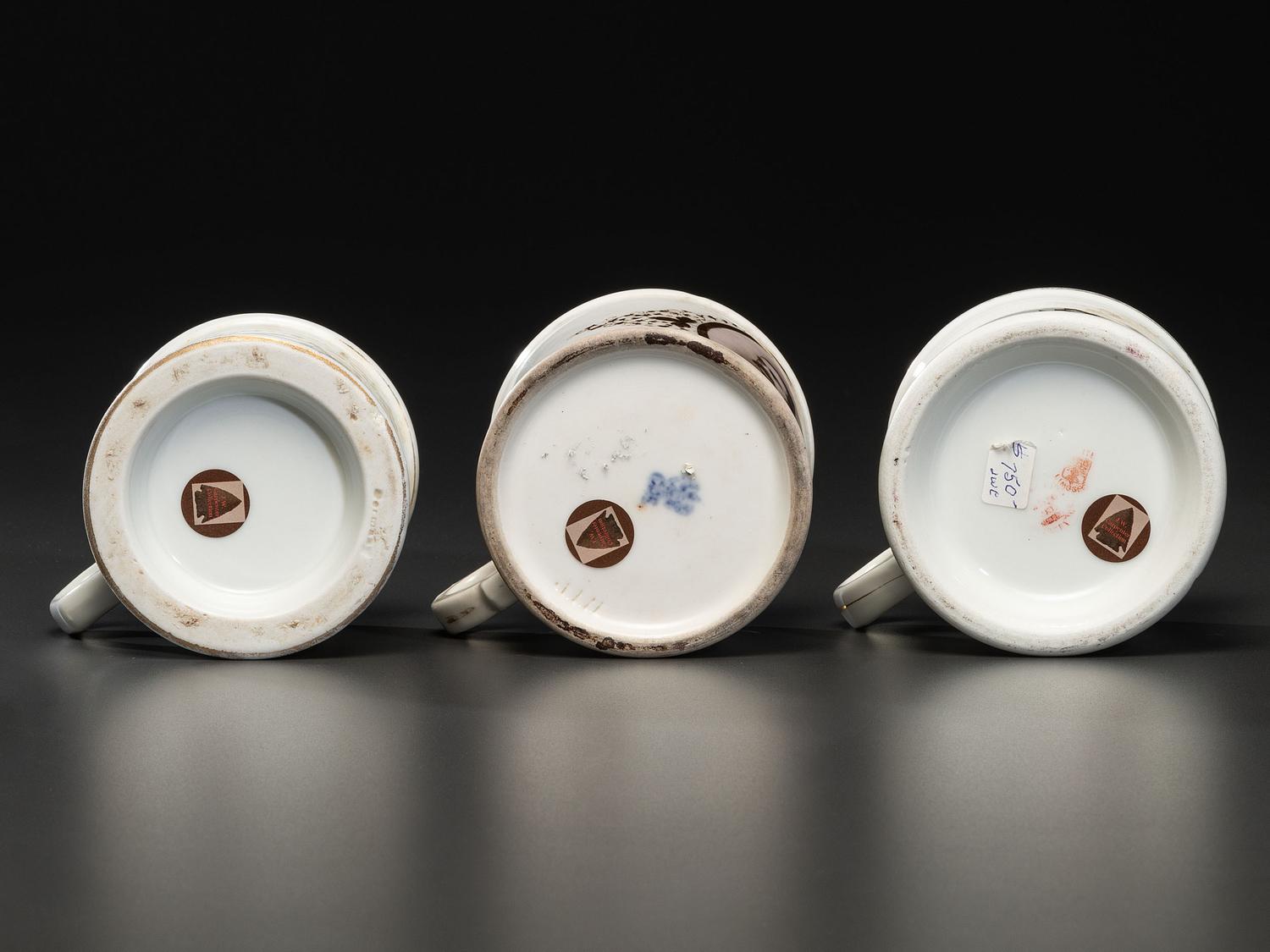 Three Porcelain Shaving Mugs