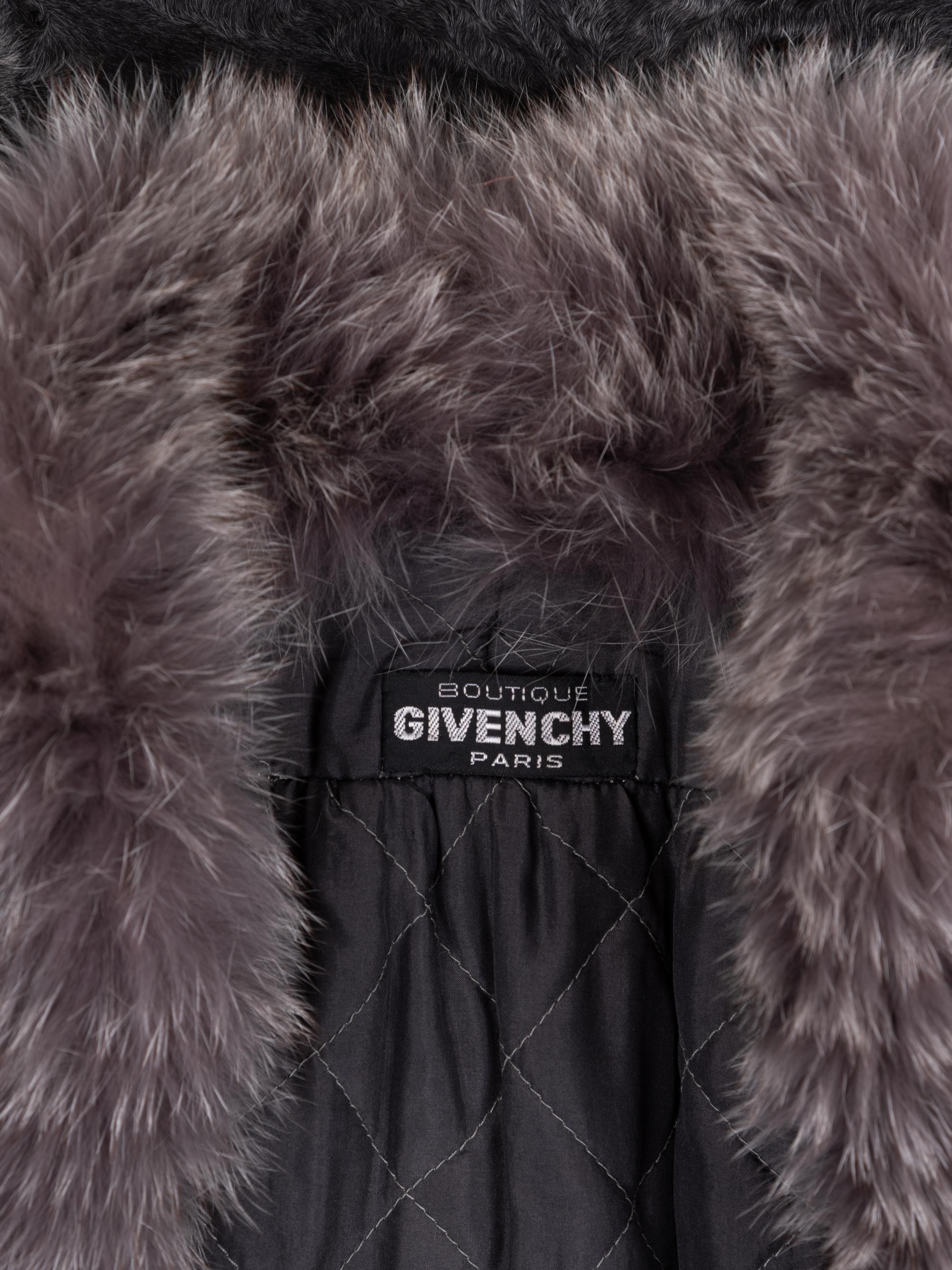 Givenchy Broadtail Coat with Fox Fur Trim, 1980-90s