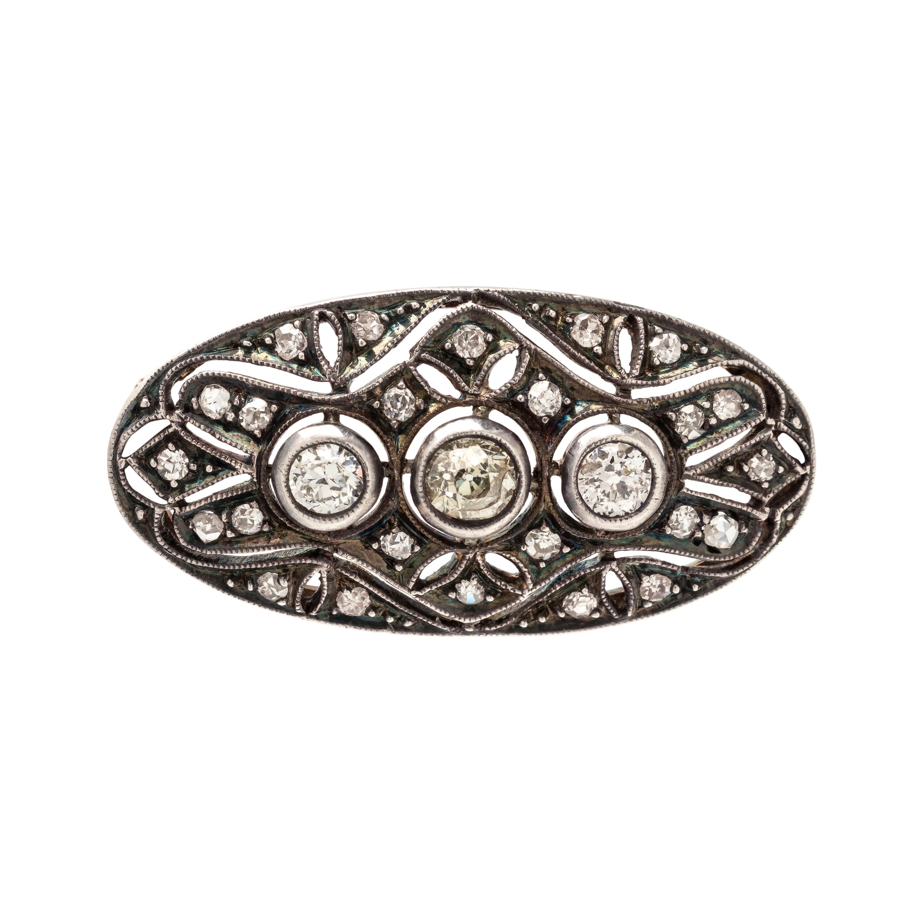 ANTIQUE, DIAMOND BROOCH