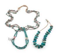 Navajo or Pueblo Turquoise Nugget Necklaces