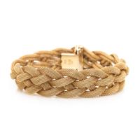 Yellow Gold Braided Mesh Bracelet