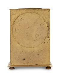 A Swiss Gilt Metal and Enamel Desk Clock