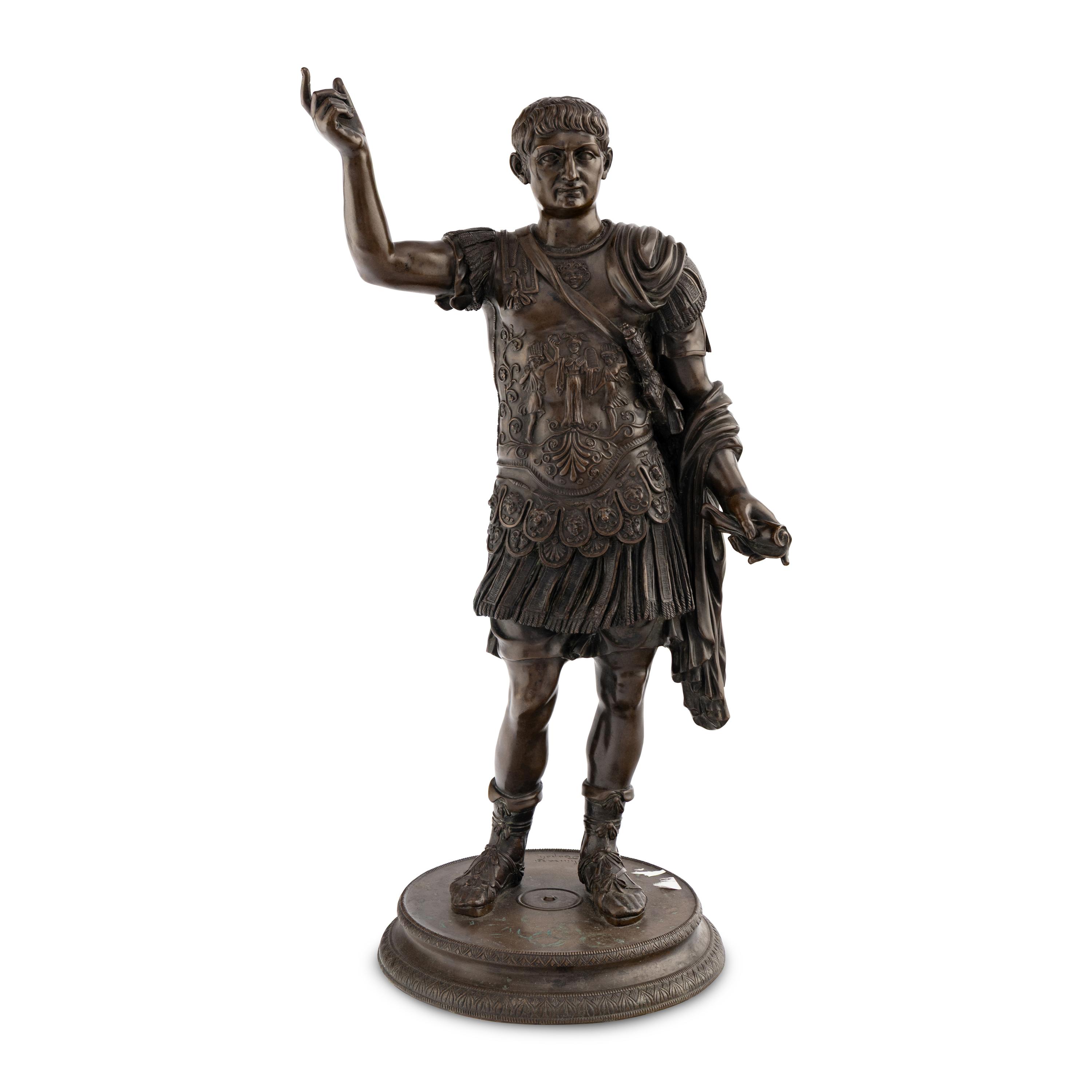 An Italian Bronze Figure of Augustus of Prima Porta