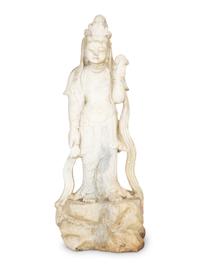 A Chinese Carved Marble Figure of Quan Yin — 19th/20th Century