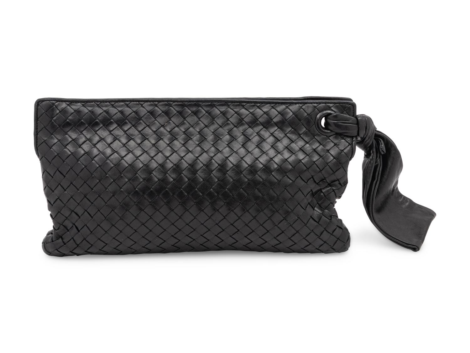 Bottega Veneta, Black Intrecciato Clutch