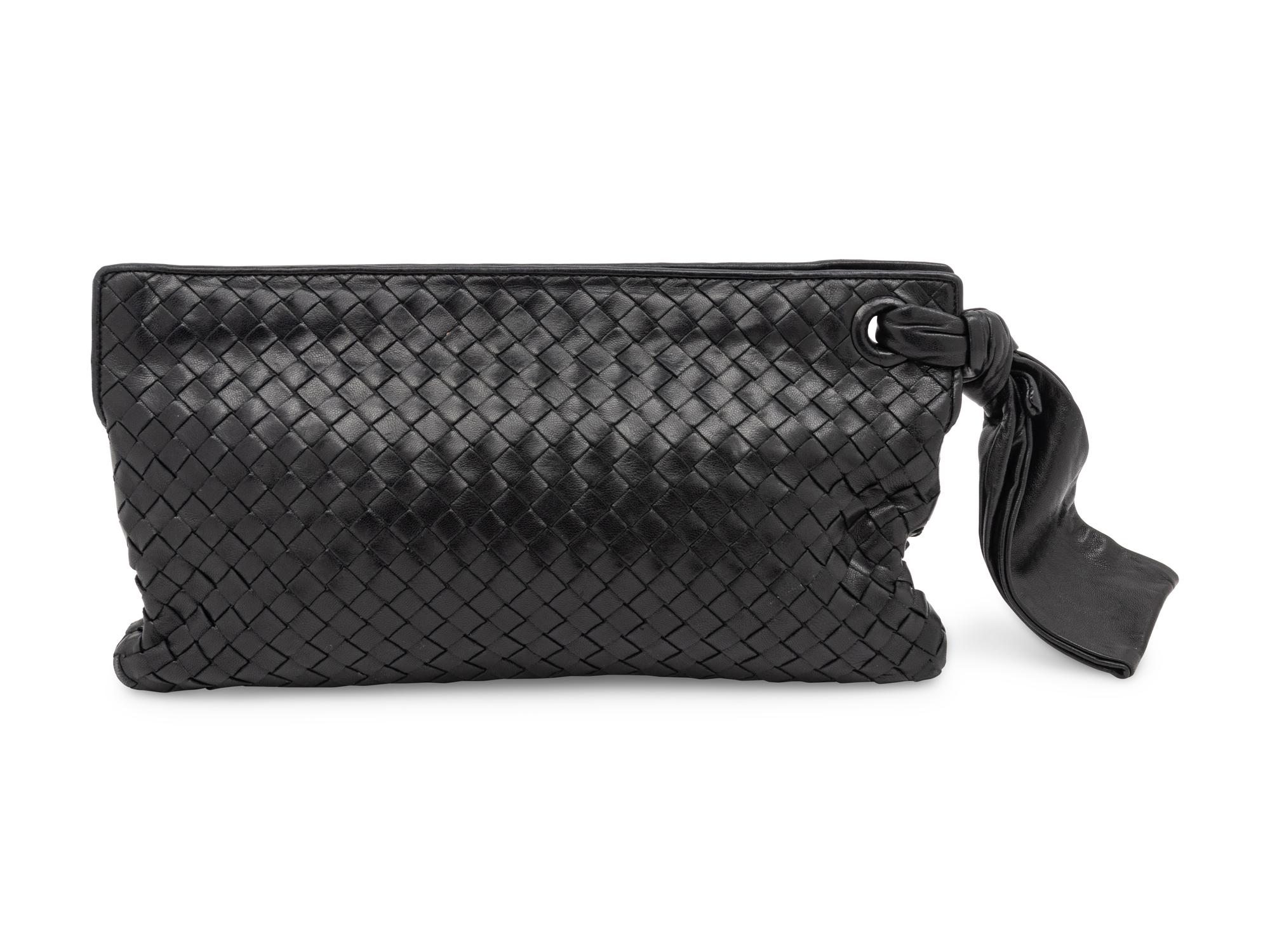 Bottega Veneta, Black Intrecciato Clutch