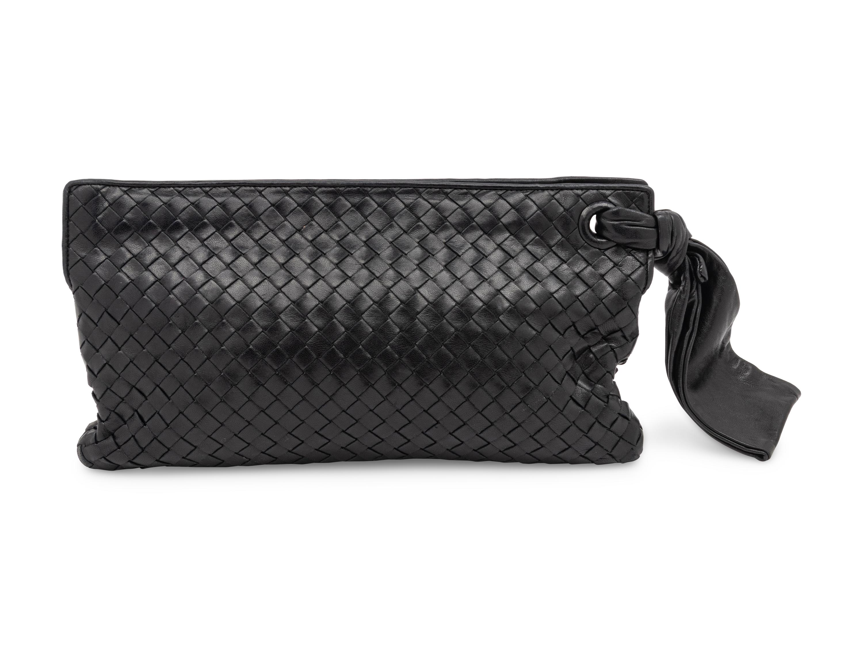 Bottega Veneta, Black Intrecciato Clutch