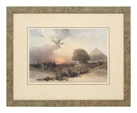 Approach of the Simoon-Desert of Gizeh [Giza] after David Roberts (British, 1796-1864)