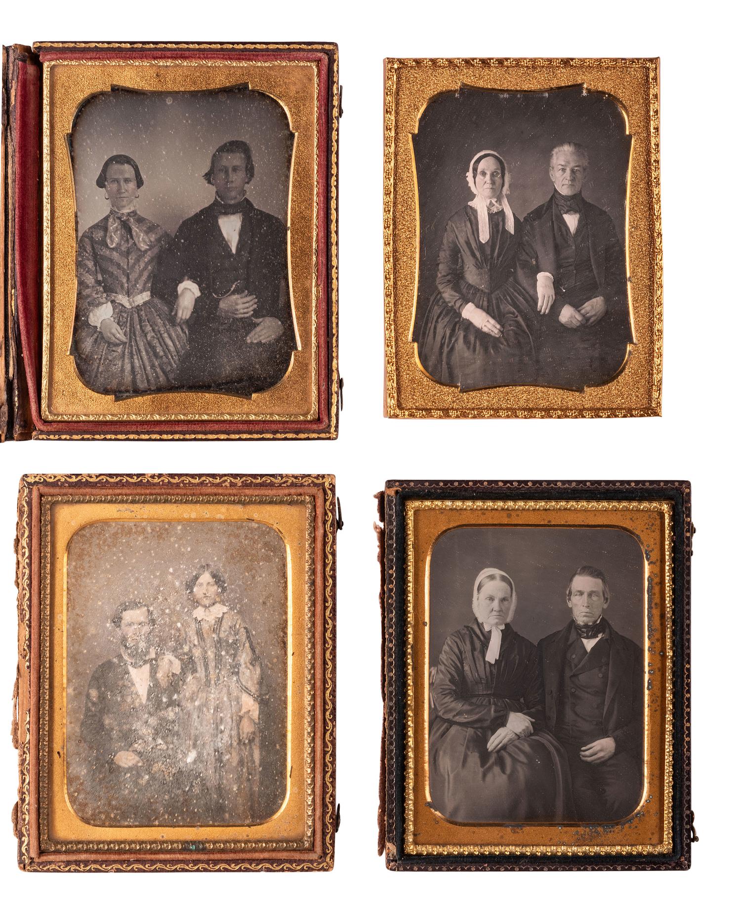 [EARLY PHOTOGRAPHY]. 24 quarter plate daguerreotypes of couples, many affectionately posed.