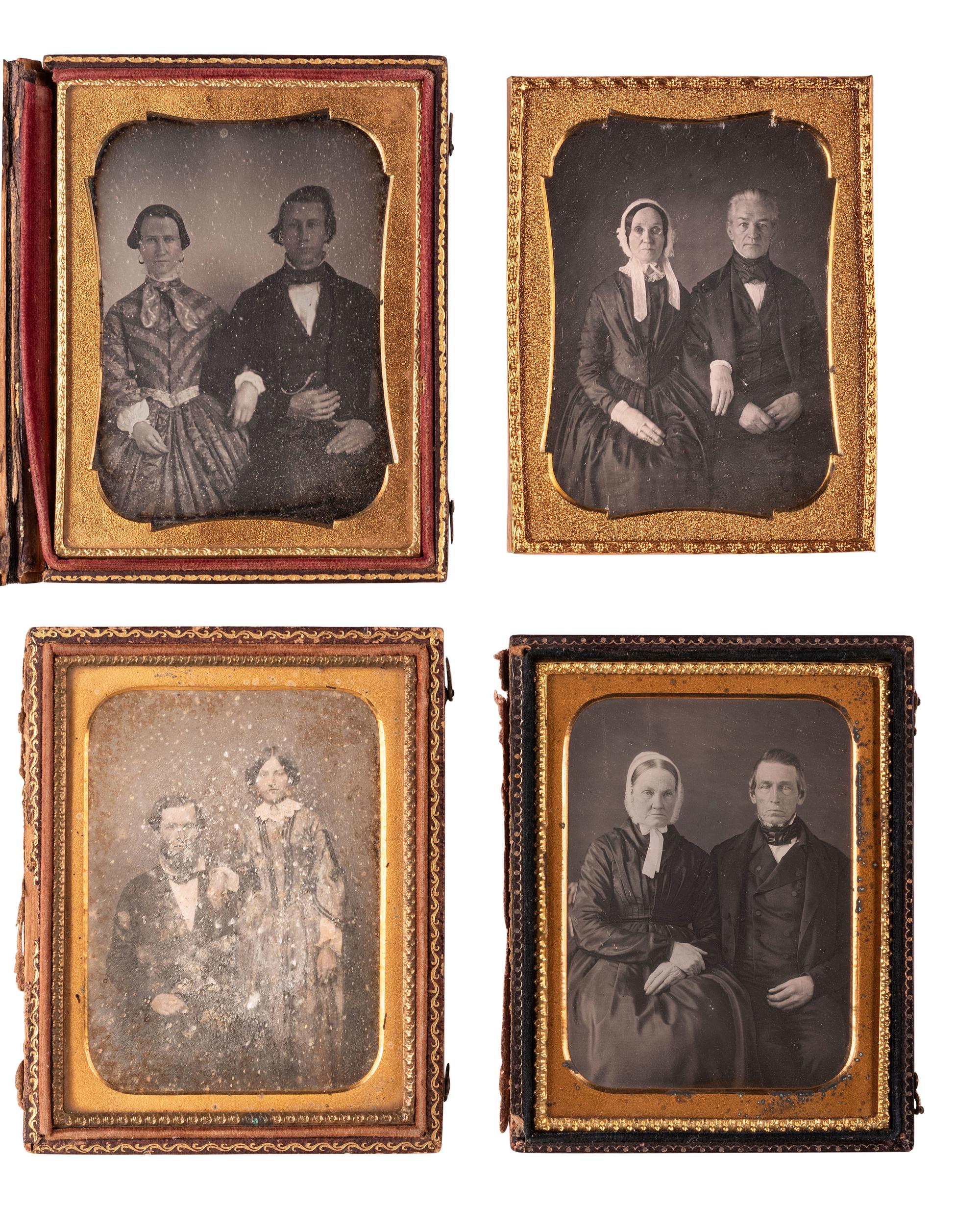 [EARLY PHOTOGRAPHY]. 24 quarter plate daguerreotypes of couples, many affectionately posed.