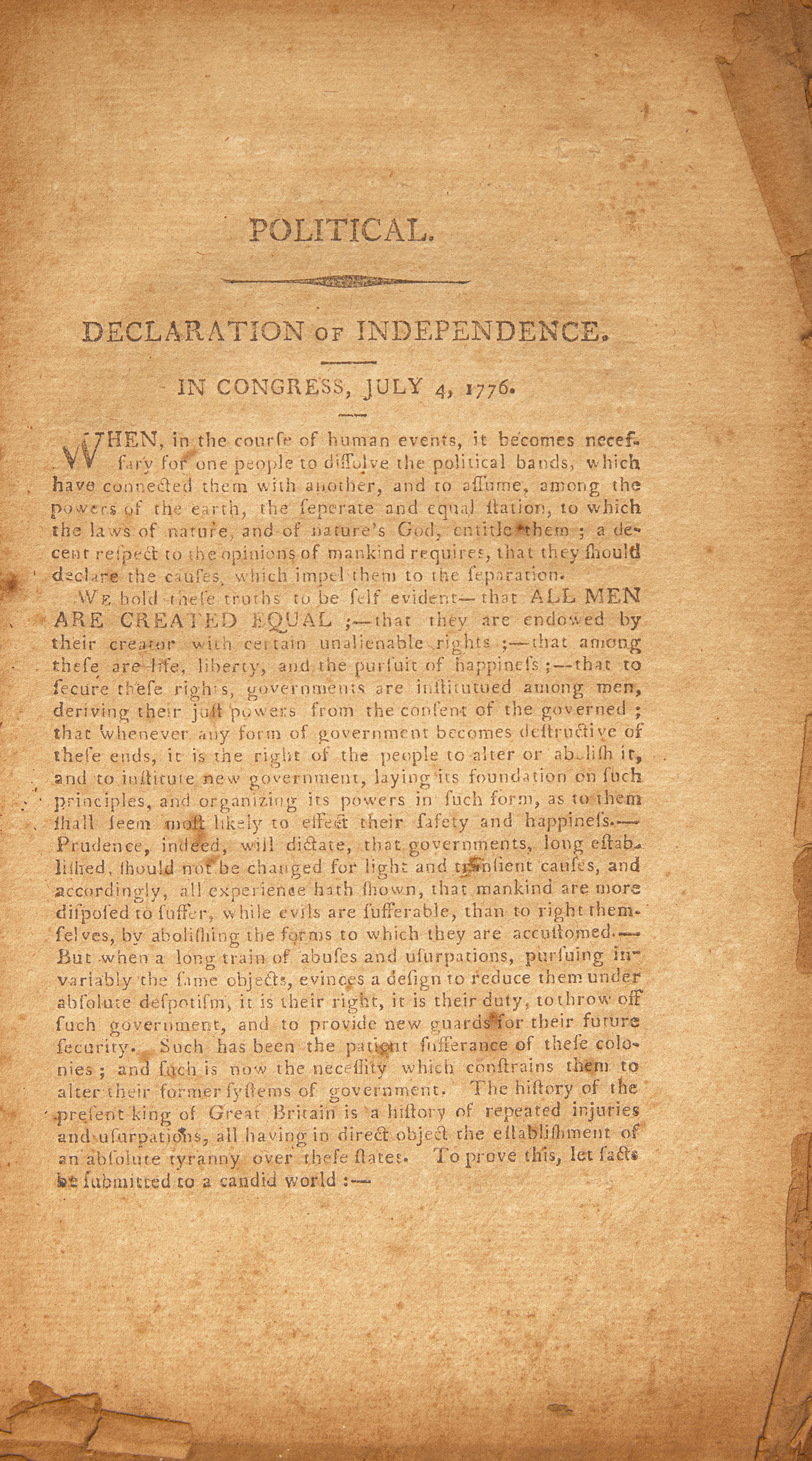 [Declaration of Independence] Pratt, Luther. Connecticut Republican Magazine. Number 1, Volume 1, 1802