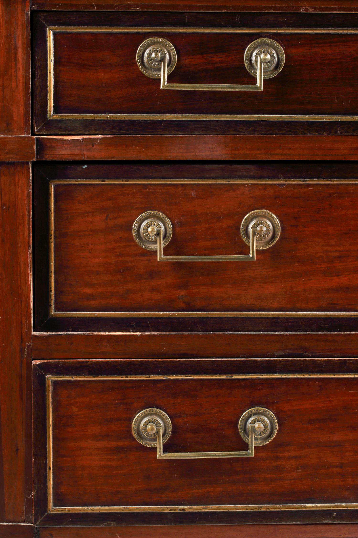 A Louis XVI Mahogany and Marble-Top Commode