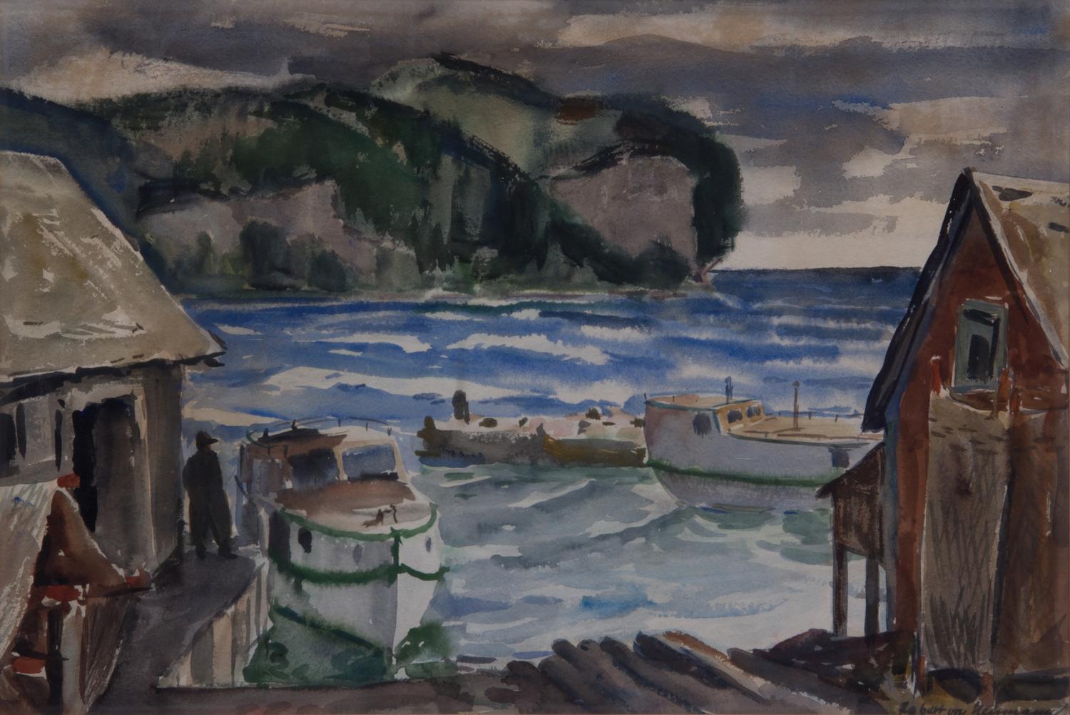 Robert Von Neumann, (Wisconsin, 1888-1976), Docked Fishing Boats