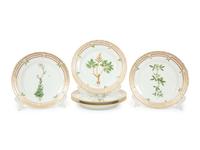 Fourteen Royal Copenhagen Flora Danica Porcelain Bread Plates