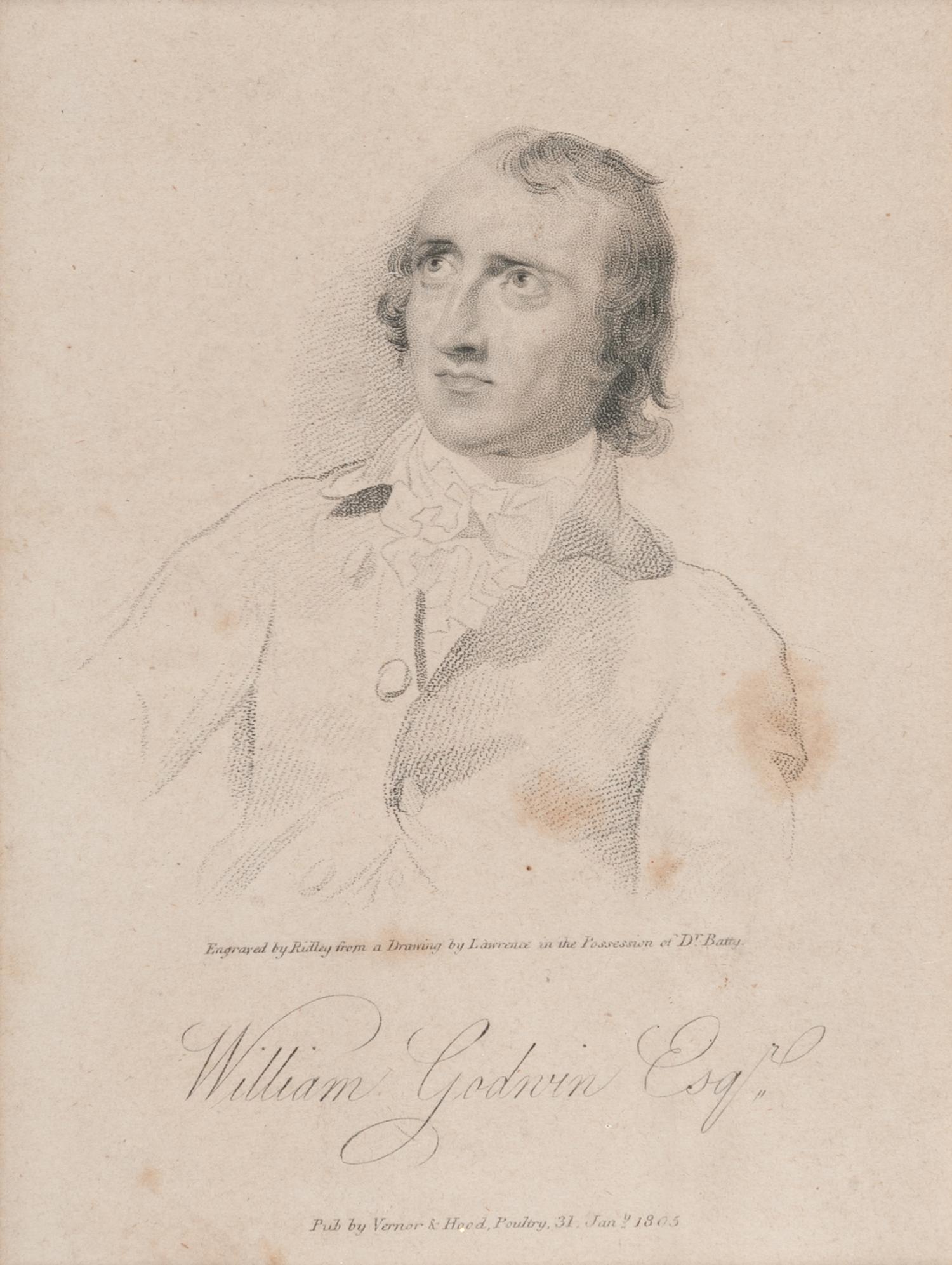 GODWIN, William (1756-1836). Autograph Letter Signed ("William Godwin"), to an unnamed recipient. Skinner Street, Snow Hill, 31 October 1817.