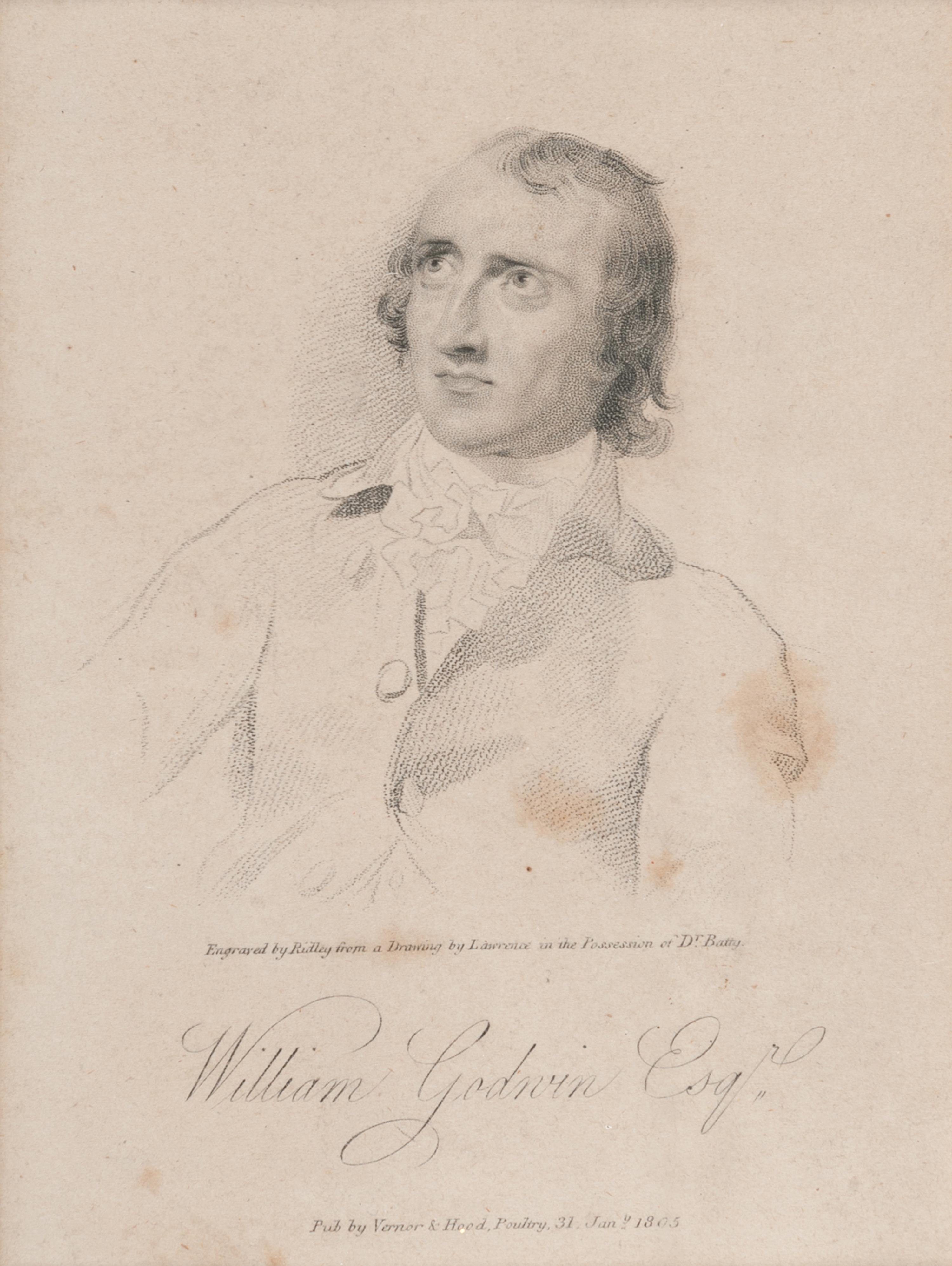 GODWIN, William (1756-1836). Autograph Letter Signed ("William Godwin"), to an unnamed recipient. Skinner Street, Snow Hill, 31 October 1817.