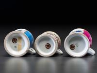 Three Veteran's Porcelain Shaving Mugs
