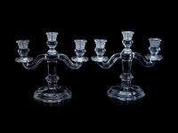 A Pair of Baccarat Three-Light Candelabra