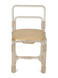 A Pair of Tubular Acrylic Low Back Chairs