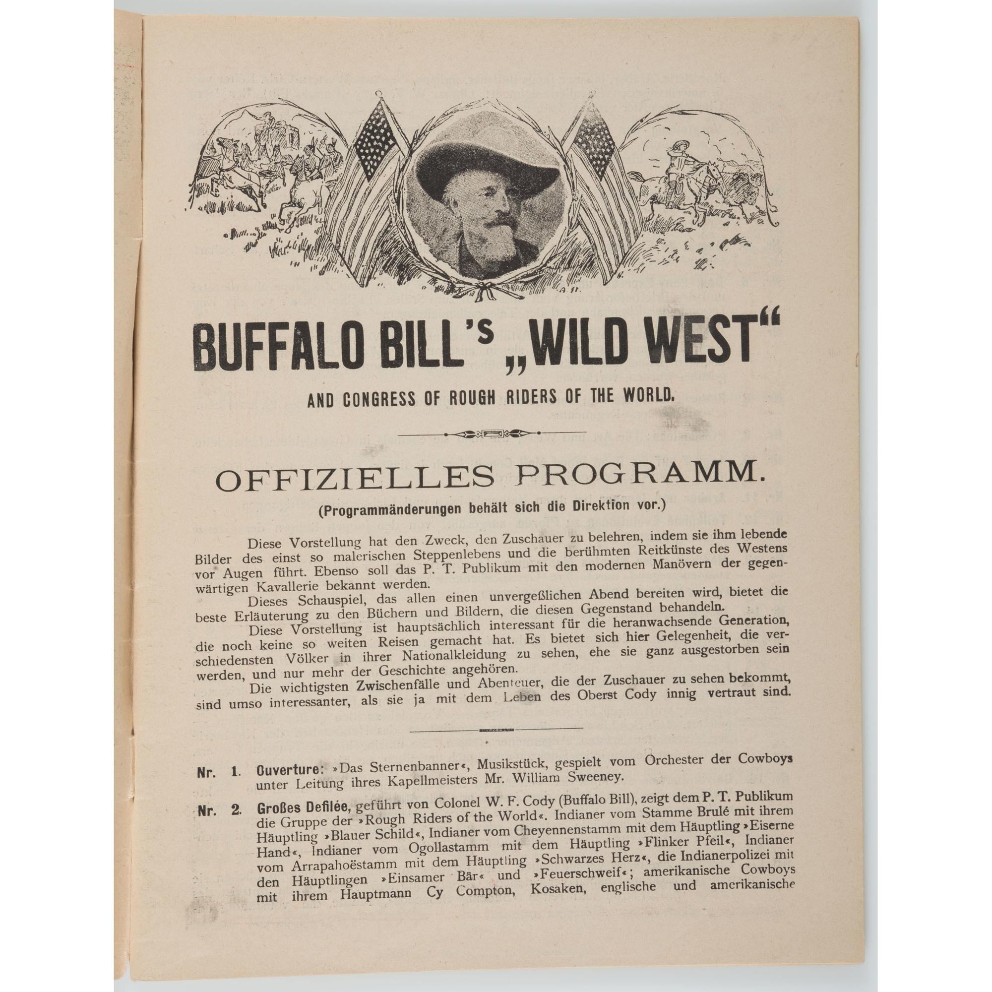 Rare Buffalo Bill Wild West Program for 1906