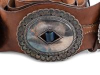 Navajo Stamped Silver Concha Belt