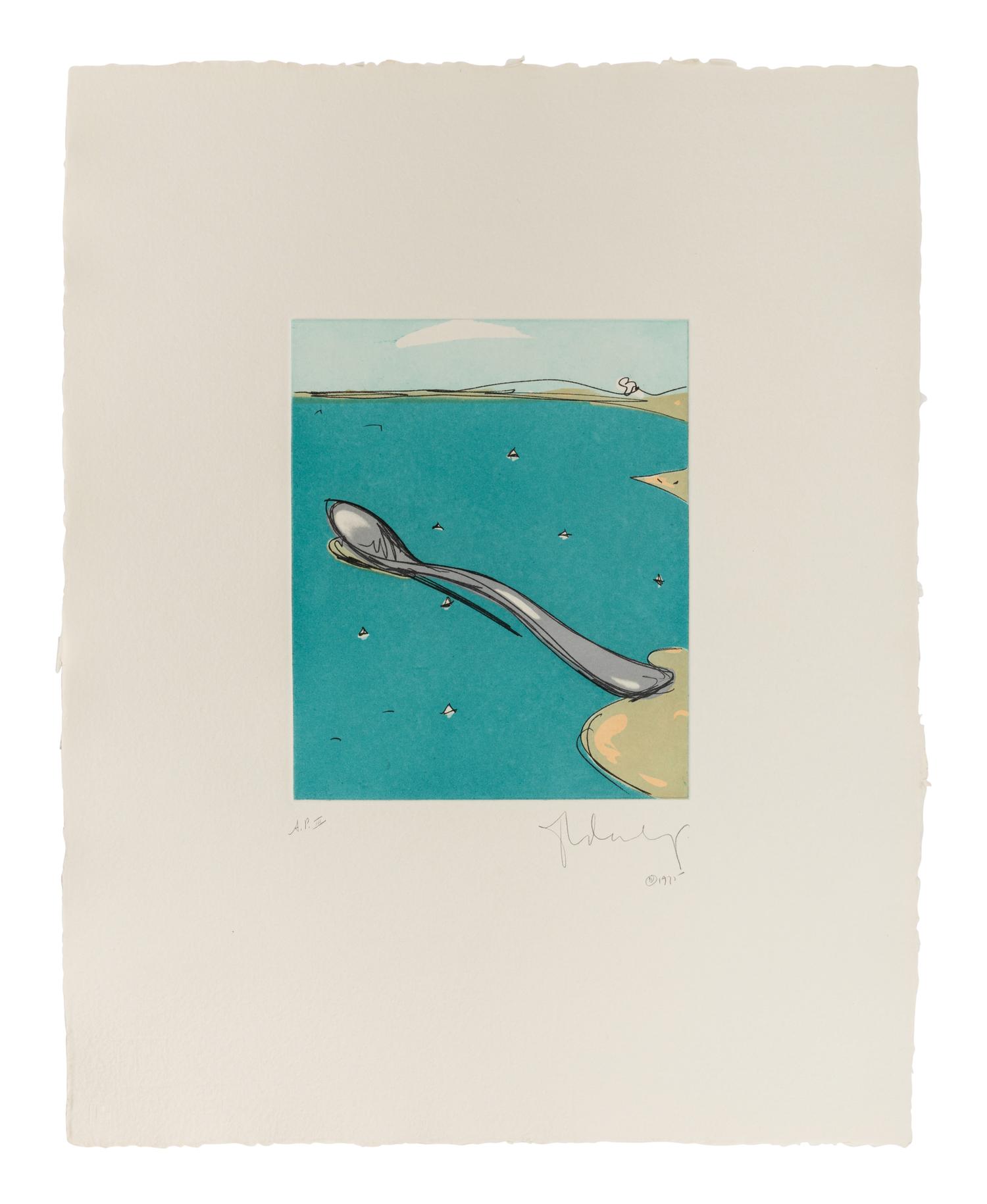 Landfall Press Etching Portfolio (complete portfolio of 6), 1975 Including works by Robert Cottingham, Claes Oldenburg, Philip Pearlstein, Christo, William Allen, and William T. Wiley.