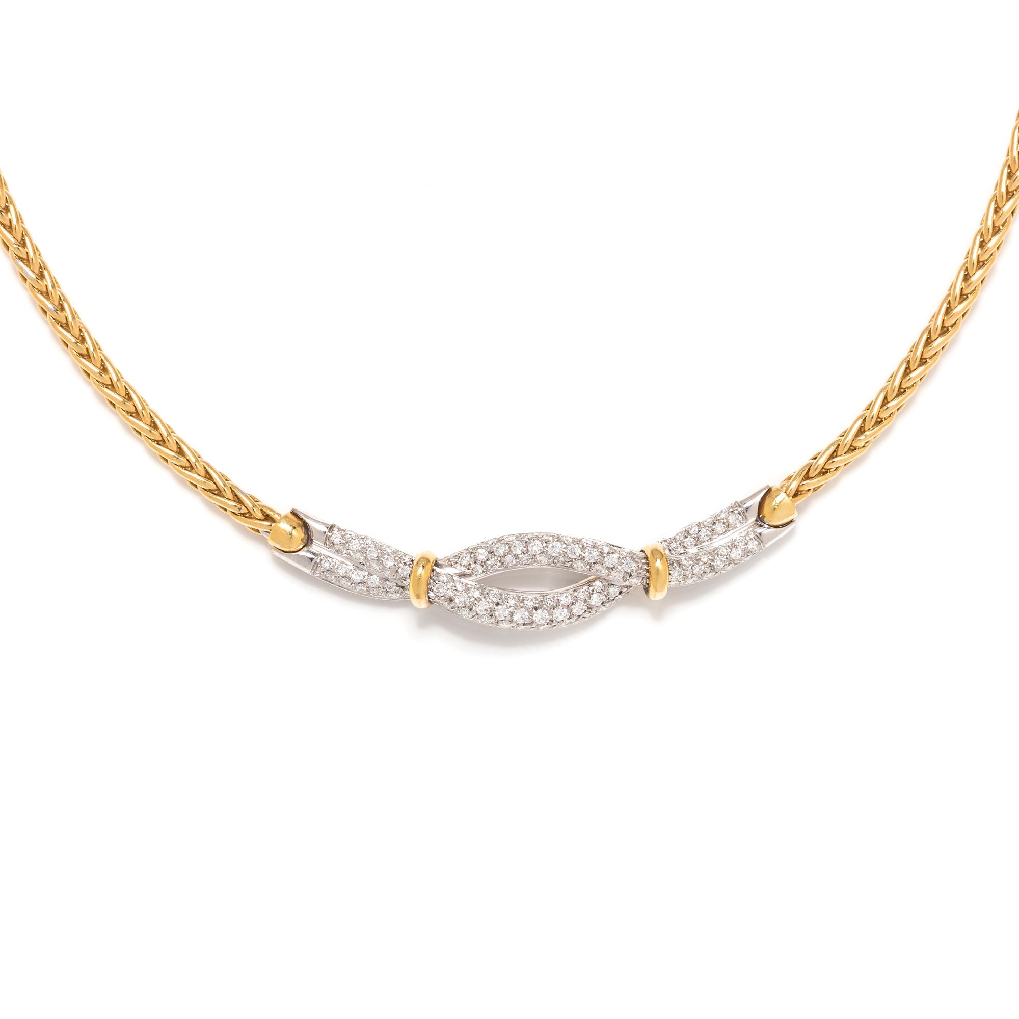BICOLOR GOLD AND DIAMOND NECKLACE