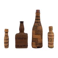 Nuu-chah-nulth / Makah Basketry Covered Wine and Whiskey Bottles