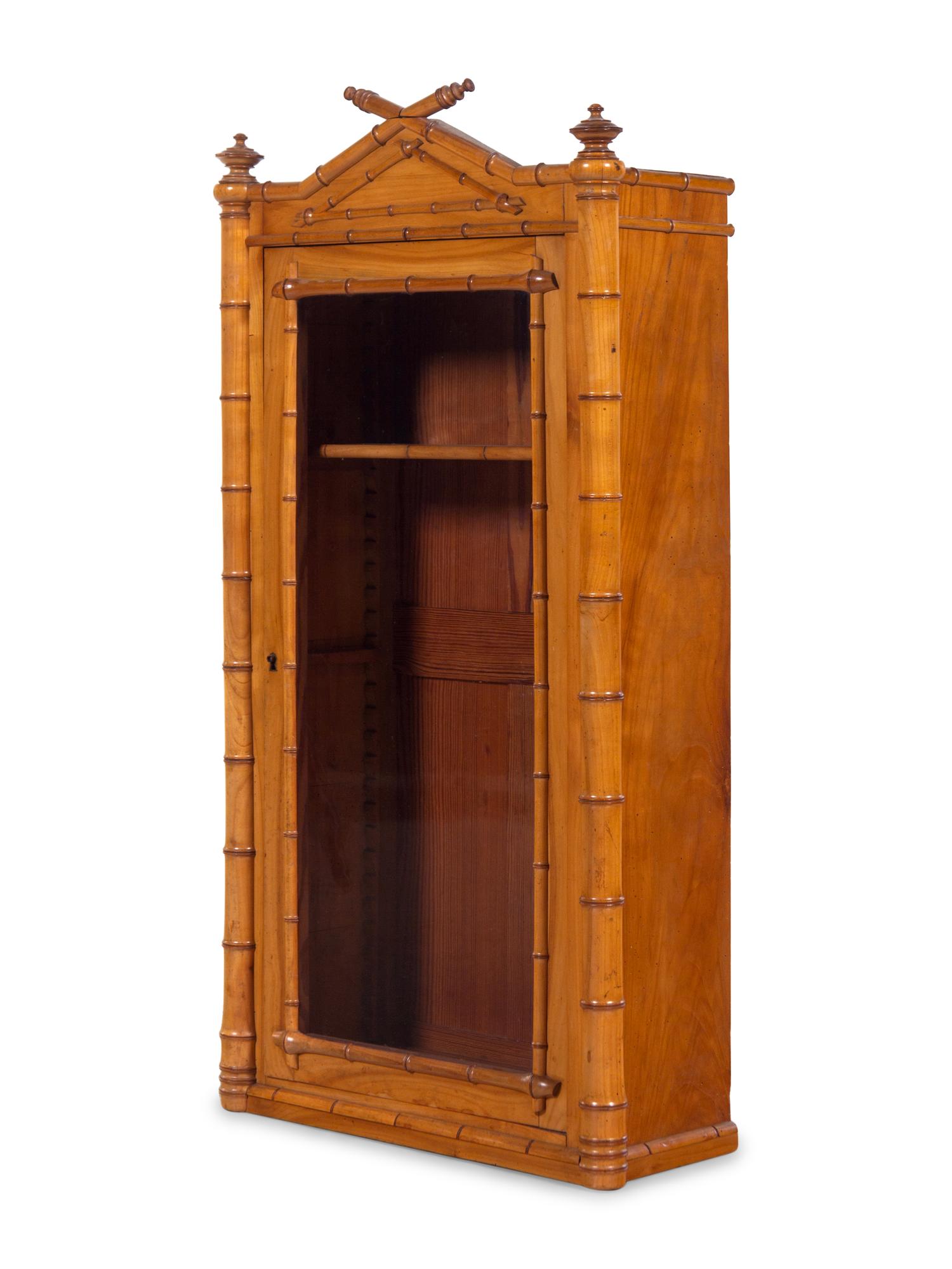 A Victorian Faux Bamboo Hanging Vitrine
