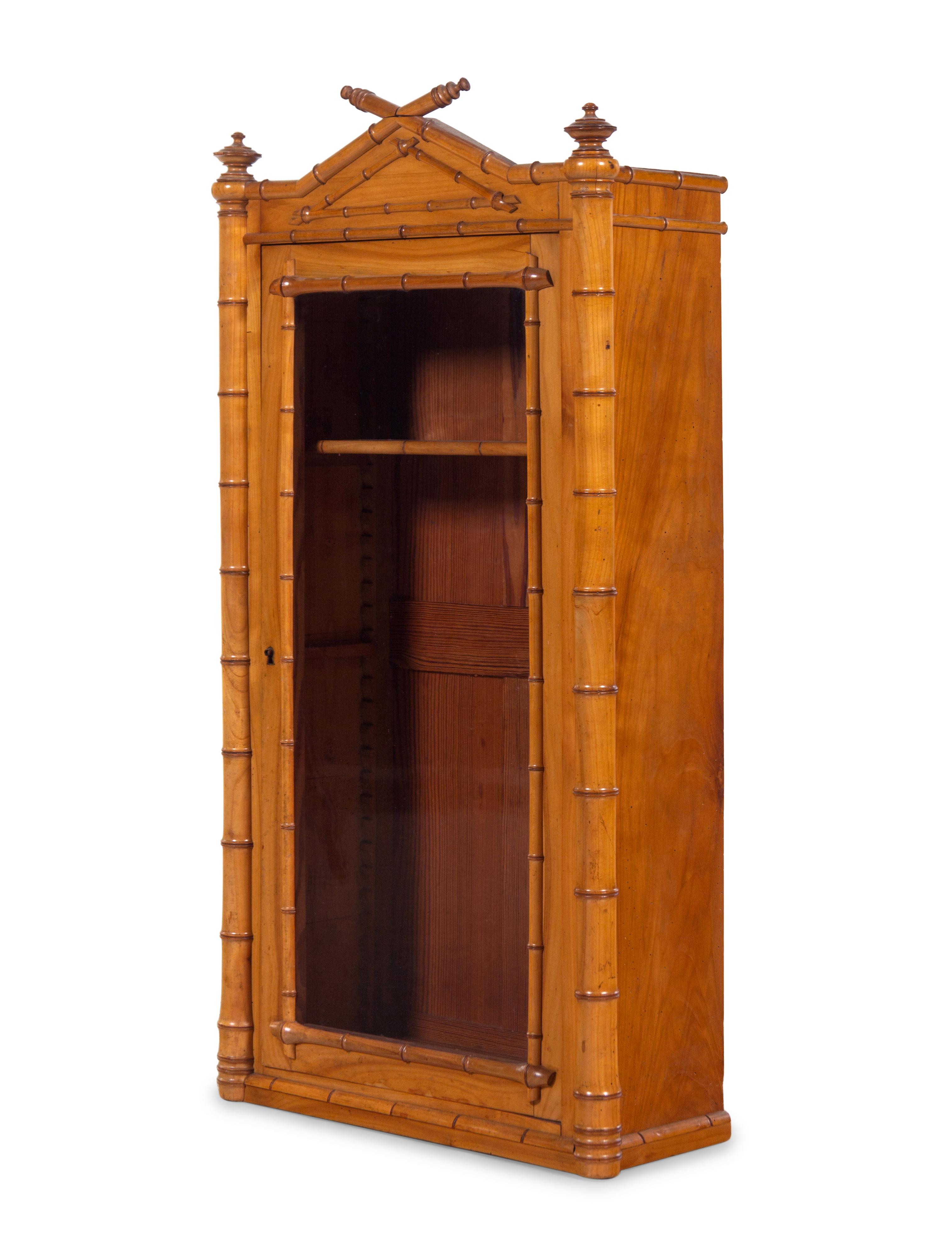 A Victorian Faux Bamboo Hanging Vitrine