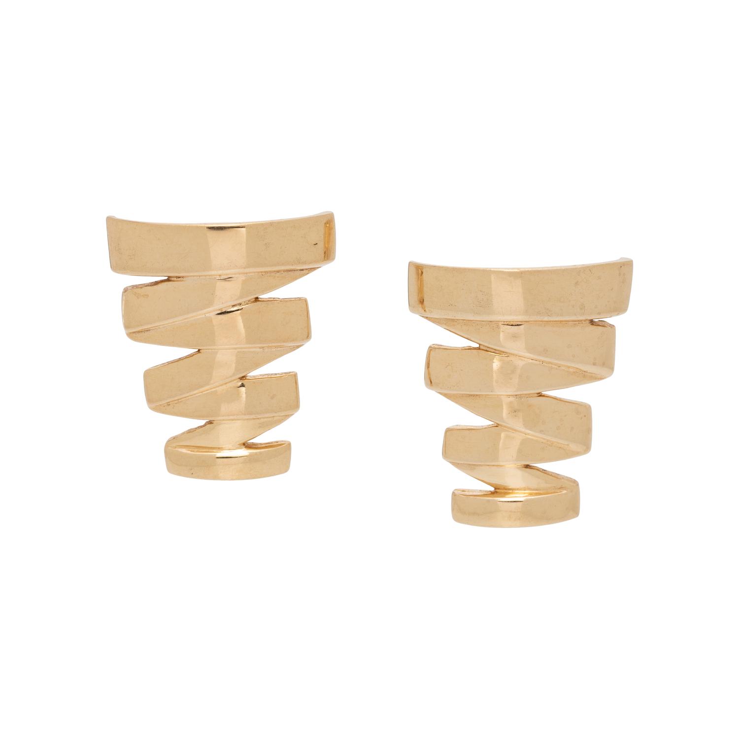 COLLECTION OF YELLOW GOLD EARCLIPS
