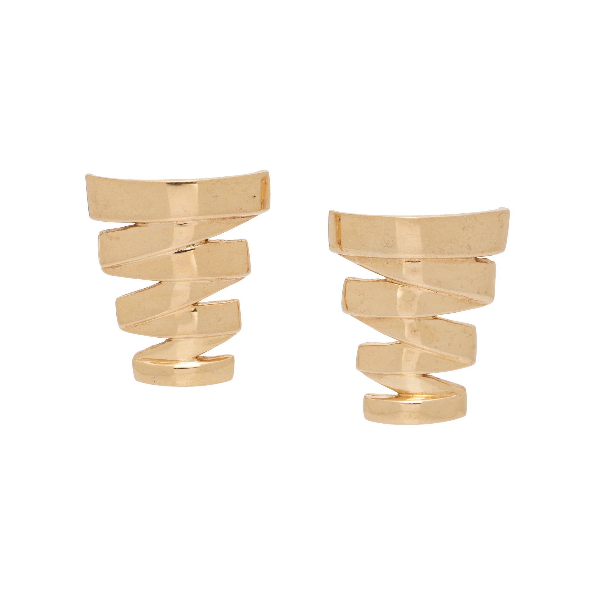 COLLECTION OF YELLOW GOLD EARCLIPS
