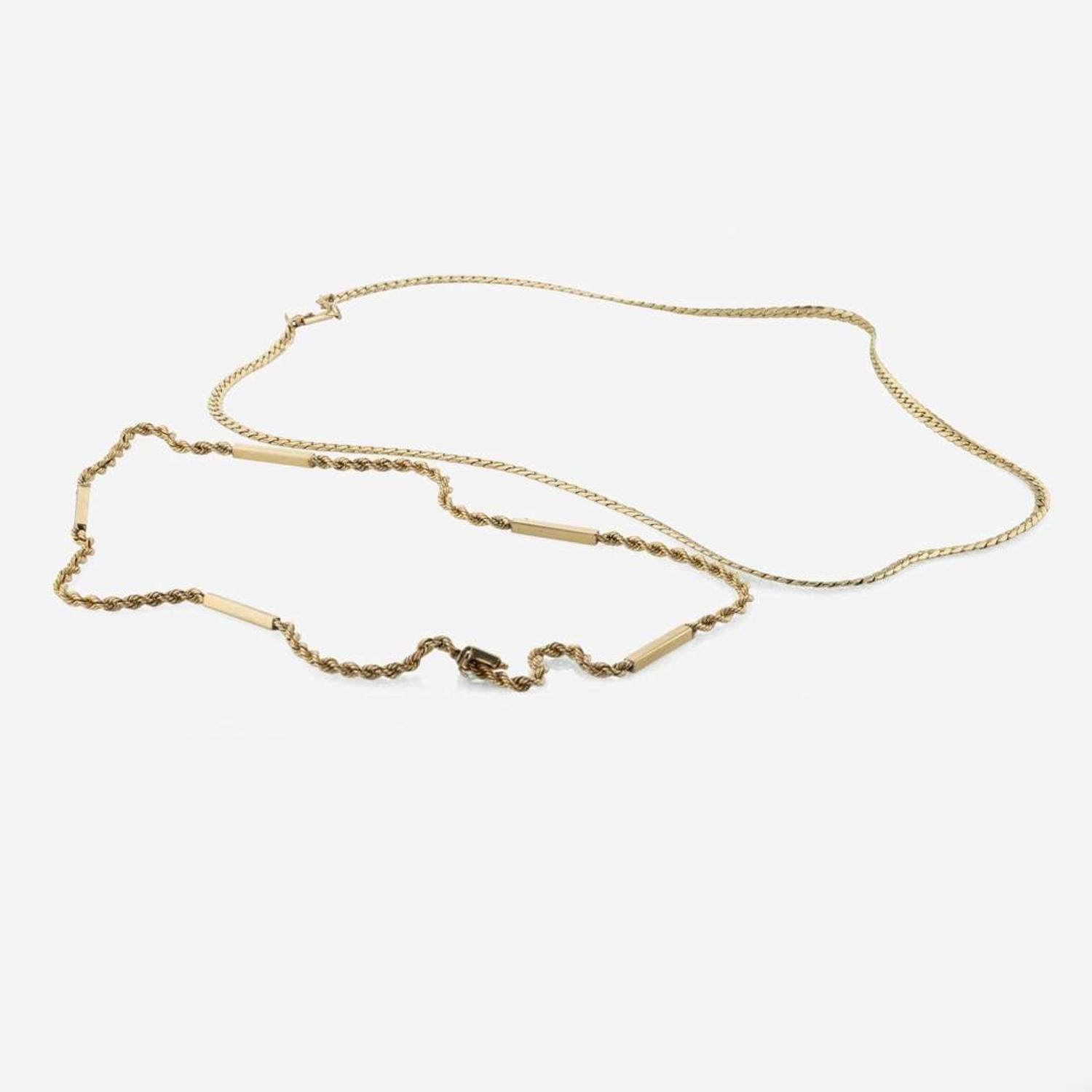 Two 14K Yellow Gold Chains