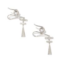 A Pair of Gianni Versace Geometric Earclips, 2.5" x 3.75".