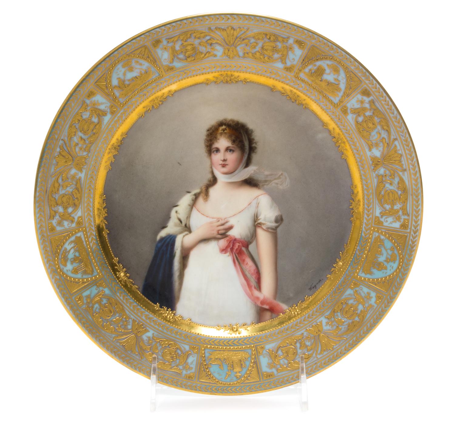 A Royal Vienna Porcelain Cabinet Plate Diameter 9 3/8 inches.