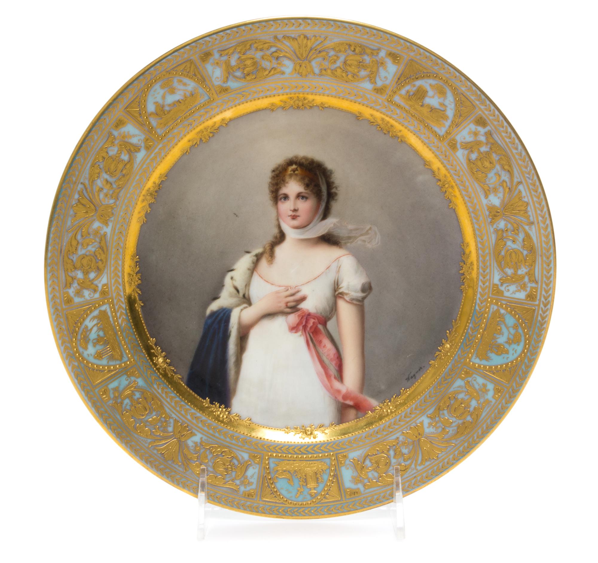 A Royal Vienna Porcelain Cabinet Plate Diameter 9 3/8 inches.