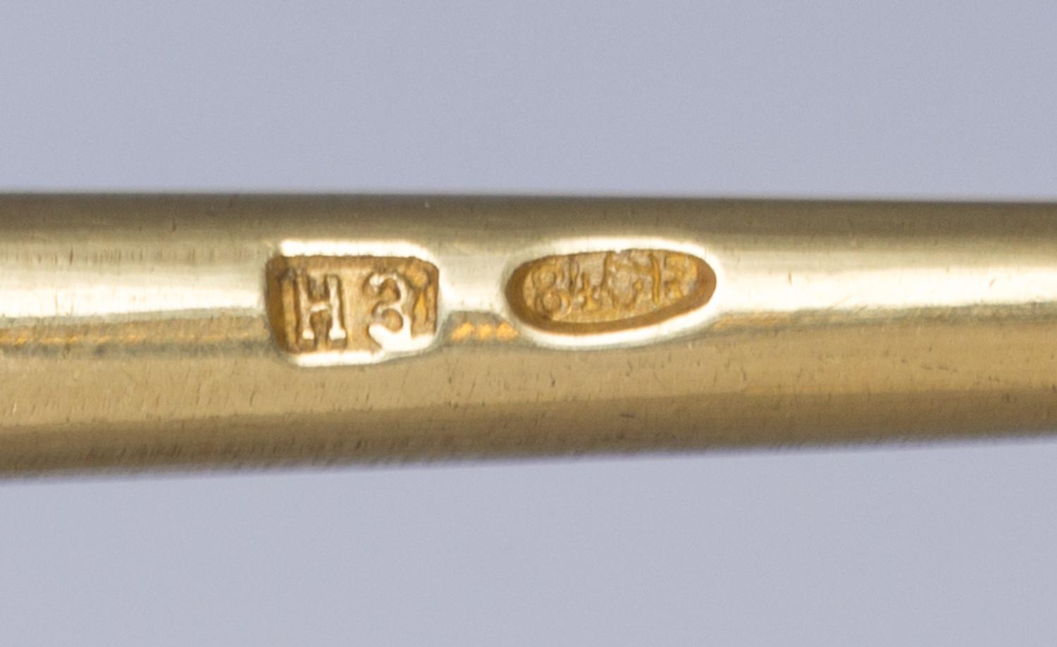 A Russian Silver-Gilt and Enamel Spoon, Mark of N. Zverev, kokoshnik mark of Ivan Lebedkin, Moscow, late 19th/early 20th century, havin