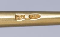 A Russian Silver-Gilt and Enamel Spoon, Mark of N. Zverev, kokoshnik mark of Ivan Lebedkin, Moscow, late 19th/early 20th century, havin