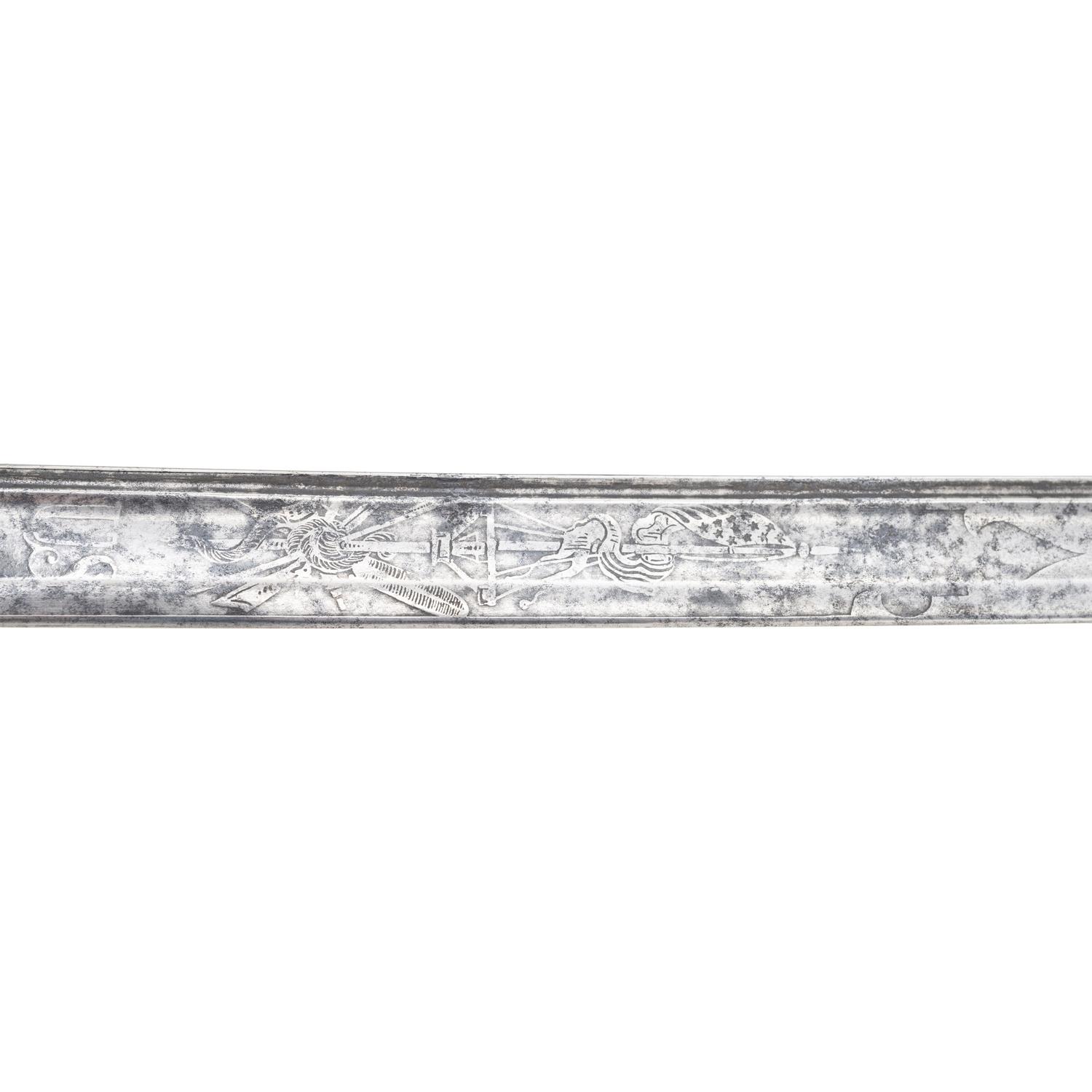 US Model 1852 Naval Officers Sword by Clauberg, Inscribed to Denny Hayes USN