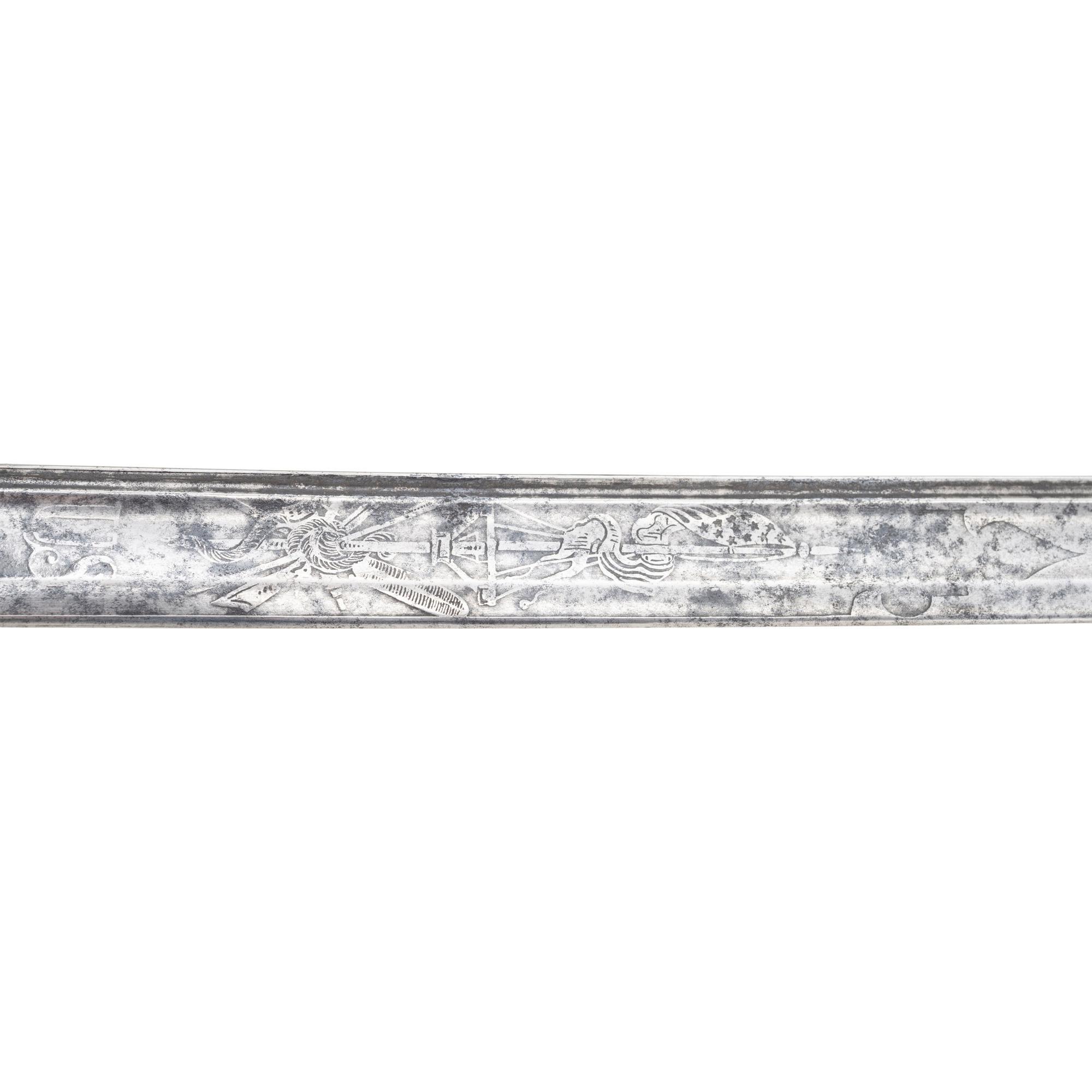 US Model 1852 Naval Officers Sword by Clauberg, Inscribed to Denny Hayes USN